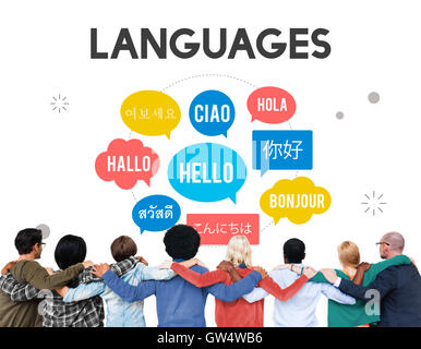 Salutations Concept multilingue Langues Banque D'Images