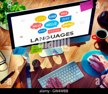 Salutations Concept multilingue Langues Banque D'Images