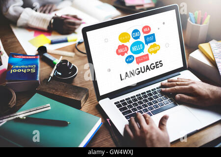 Salutations Concept multilingue Langues Banque D'Images