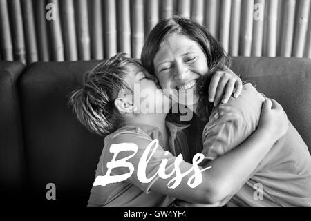 Les parents aiment fils Bliss Mots Concept Graphique Banque D'Images