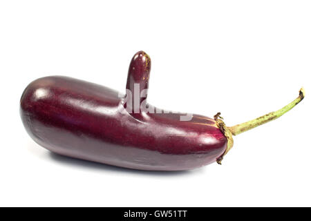 Légume aubergine génétiquement modifiée isolated on white Banque D'Images