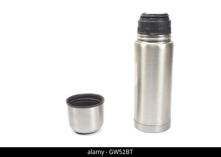 Thermos isolated on white Banque D'Images