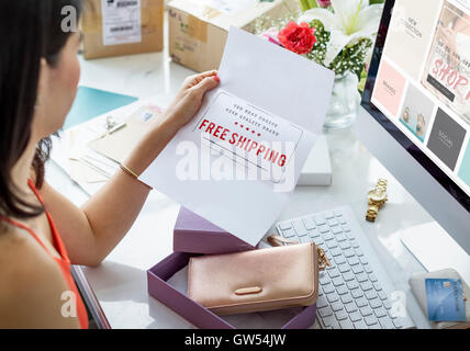 Livraison Livraison gratuite Stamp Concept Graphique Banque D'Images