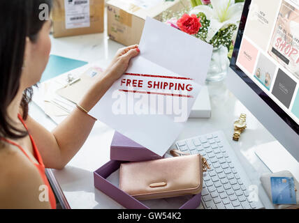 Livraison Livraison gratuite Stamp Concept Graphique Banque D'Images