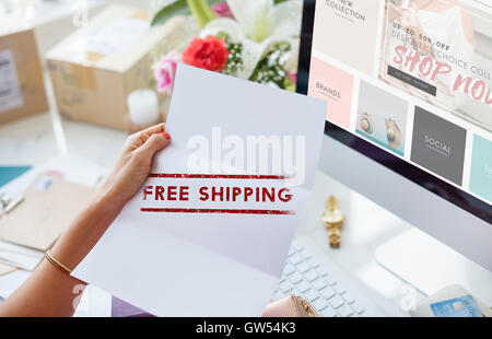 Livraison Livraison gratuite Stamp Concept Graphique Banque D'Images