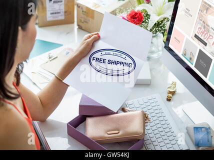 Livraison Livraison gratuite Stamp Concept Graphique Banque D'Images