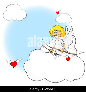 Cute Cartoon illustration Cupidon Banque D'Images