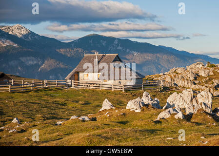 Velika Planina hill, attraction touristique et destination, Slovénie Banque D'Images