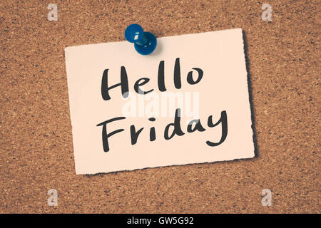 Bonjour vendredi Banque D'Images