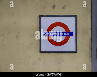 La station de métro Marylebone sign Banque D'Images