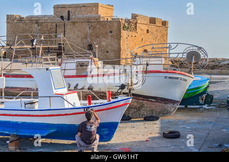 Bateau Cyprus Paphos Banque D'Images