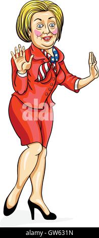Caricature d'Hillary Clinton, le candidat démocrate à la présidence des États-Unis. Vector illustration Illustration de Vecteur