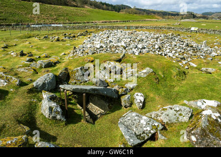 Nether Largie Milieu Cairn Cairn chambré, Kilmartin Glen, Argyll and Bute, Ecosse, Royaume-Uni Banque D'Images