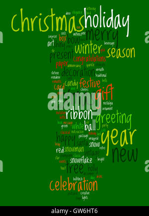 Nuage de texte de Noël Banque D'Images