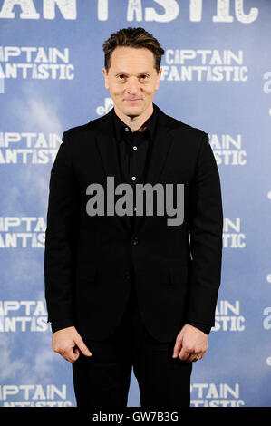 Madrid, Espagne. 12 Sep, 2016. Madrid, Espagne. 12 Septembre, 2016. L'acteur Matt Ross participant à "capitaine" fantastique photocall à Madrid. 12/09/2016 © Gtres información más Comuniación on line,S.L./Alamy Live News Crédit : Gtres más información en ligne Comuniación,S.L./Alamy Live News Banque D'Images