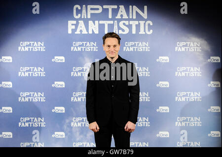 Madrid, Espagne. 12 Sep, 2016. Madrid, Espagne. 12 Septembre, 2016. L'acteur Matt Ross participant à "capitaine" fantastique photocall à Madrid. 12/09/2016 © Gtres información más Comuniación on line,S.L./Alamy Live News Crédit : Gtres más información en ligne Comuniación,S.L./Alamy Live News Banque D'Images