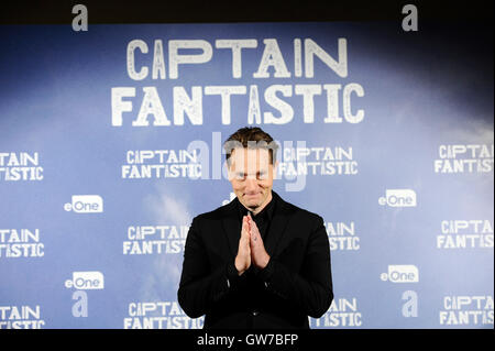 Madrid, Espagne. 12 Sep, 2016. Madrid, Espagne. 12 Septembre, 2016. L'acteur Matt Ross participant à "capitaine" fantastique photocall à Madrid. 12/09/2016 © Gtres información más Comuniación on line,S.L./Alamy Live News Crédit : Gtres más información en ligne Comuniación,S.L./Alamy Live News Banque D'Images