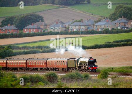 Fourstones, Hexham, Newcastle & Carlisle Railway, Northumberland, Angleterre. 11 septembre 2016. Flying Scotsman LNER train à vapeur de la classe A3 4-6-2 York sur la dernière exécution de 'la' Waverley excursions ferroviaires pour cette année. Crédit : Andrew Findlay/Alamy Live News Banque D'Images