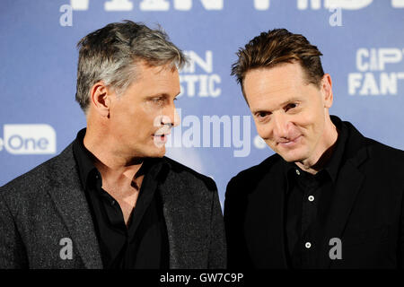 Madrid, Espagne. 12 Sep, 2016. Acteurs Viggo Mortensen et Matt Ross participant à "capitaine" fantastique photocall à Madrid. 12/09/2016 Credit : Gtres más información en ligne Comuniación,S.L./Alamy Live News Banque D'Images