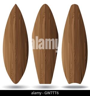 En bois, de surf, surf, scénario, bois, isolé, illustration, surf, rétro, collection, classique, design, vintage Illustration de Vecteur