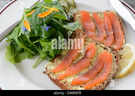 Sandwich au saumon fumé Ballymaloe Cookery School Ireland Banque D'Images