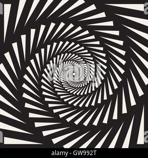 Noir et Blanc vecteur tourbillon Triangles Spirale Abstract illusion optique Illustration de Vecteur