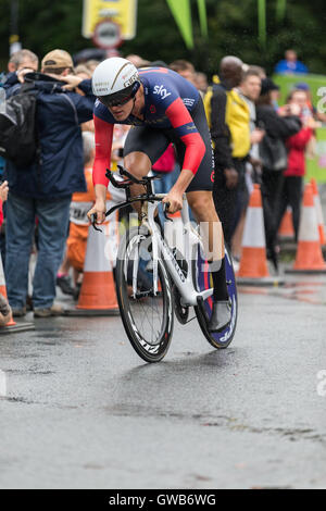 Épreuve individuelle : Étape 7a, 2016 Visite de la Grande-Bretagne. L'équipe de rider Christopher Latham Wiggins Banque D'Images