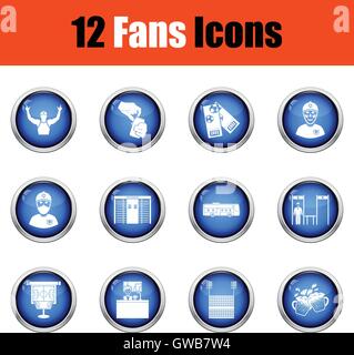Jeu de soccer fans d'icônes. Bouton brillant design. Vector illustration. Illustration de Vecteur