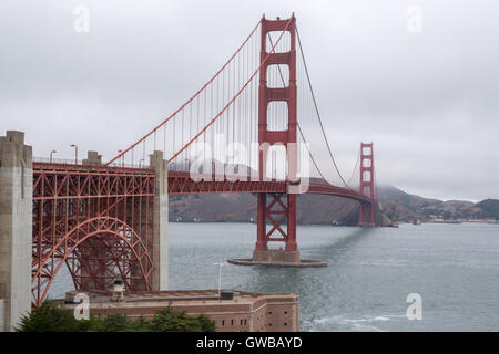 Golden Gate Bridge de la Welcome Center, San Francisco, California, USA Banque D'Images