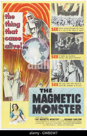 La Magnetic Monster (1953) réalisé par Curt Siodmak et avec Richard Carlson, King Donovan, et Jean Byron. Un élément radioactif absorbe l'énergie d'objets métalliques et doit être arrêté avant la terre est jeté dehors d'orbit ! Banque D'Images