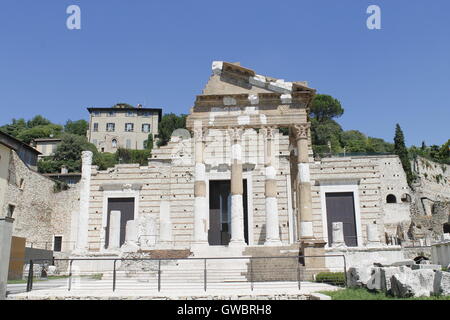 Ruines du temple romain appelé Capitole ou Tempio Capitolino à Brescia en Italie Banque D'Images