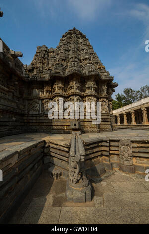 Close up of vesara viendrait du style de culte au temple Chennakesava, Somanathapura, Karnataka, Inde, Asie Banque D'Images