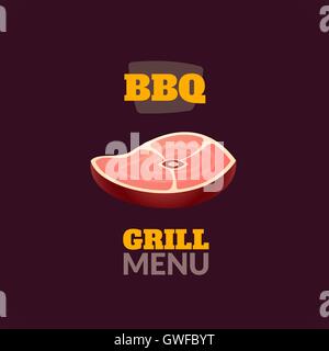 Retro Vintage logo barbecue Illustration de Vecteur