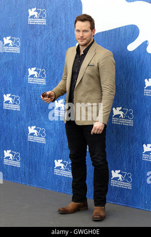 L'Italie, Lido di Venezia, 10 Septembre 2016 : Chris Pratt au photocall du film 'The Magnificent Seven ', directeur Antoin Banque D'Images