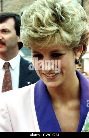 La princesse Diana coque visites concernent juin 1992 Banque D'Images