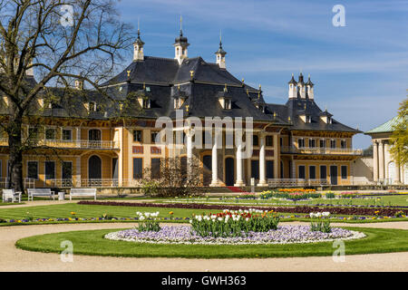 Dresde, Pillnitz Wasserpalais Schlossanlage, Banque D'Images