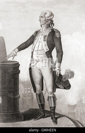 Marie-Joseph Paul Yves Roch Gilbert du Motier, Marquis de Lafayette, 1757 - 1834. Aristocrate français et officier militaire. Banque D'Images