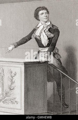 Jean-Paul Marat, 1743 -1793. Médecin, scientifique français, journaliste et homme politique radical durant la Révolution française. Banque D'Images
