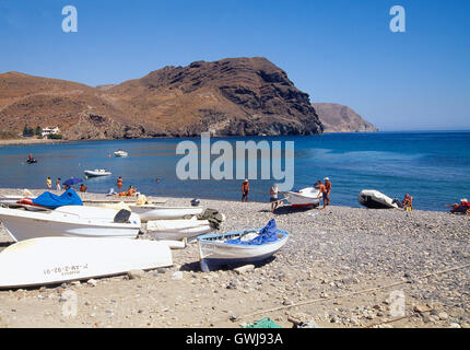 La plage de las Negras. La réserve naturelle de Cabo de Gata-Nijar, la province d'Almeria, Andalousie, espagne. Banque D'Images