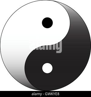 Le symbole Yin Yang, noir et blanc vector illustration Illustration de Vecteur