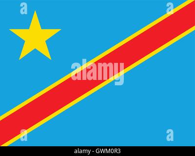 République démocratique du congo drapeau, couleurs officielles et la proportion exacte, vector illustration. Illustration de Vecteur