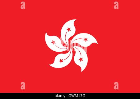 Hong Kong drapeau, couleurs officielles et proportion , précis vector illustration. Illustration de Vecteur