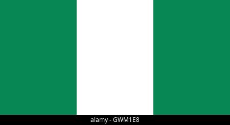 Nigéria drapeau, les couleurs officielles de la proportion correcte, exacte, vector illustration. Illustration de Vecteur