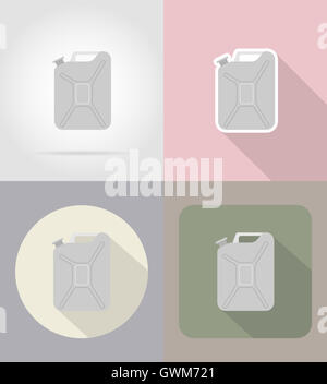 Jerrican métallique télévision icônes illustration isolé sur fond Banque D'Images