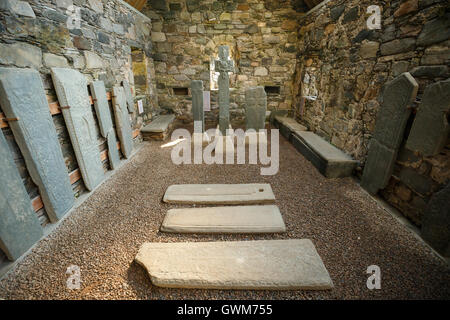 Keills Cross à l'intérieur de Keills Chapel of St Charmaig Banque D'Images