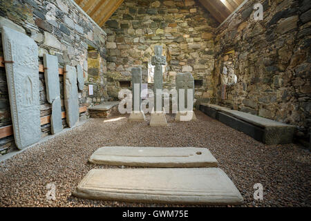 Keills Cross à l'intérieur de Keills Chapel of St Charmaig Banque D'Images