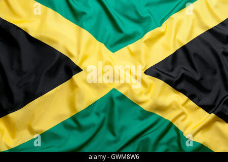 Drapeau de la Jamaïque des textiles un arrière-plan Banque D'Images