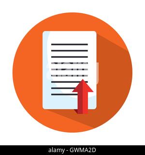 Processus de téléchargement document icône isolé design Illustration de Vecteur