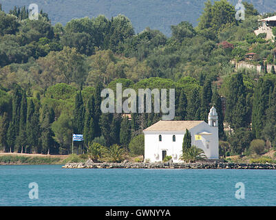 Ipapanti Église orthodoxe grecque la baie de Gouvia Corfou Grèce Îles Ioniennes Banque D'Images