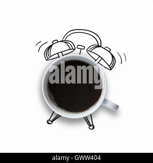 Réveil matin café Banque D'Images